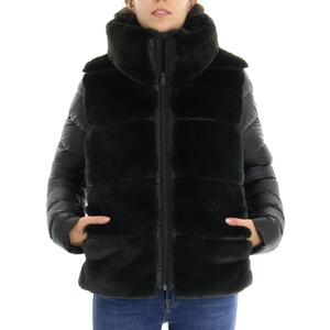 PIUMINO CON ECOPELLICCIA NERO